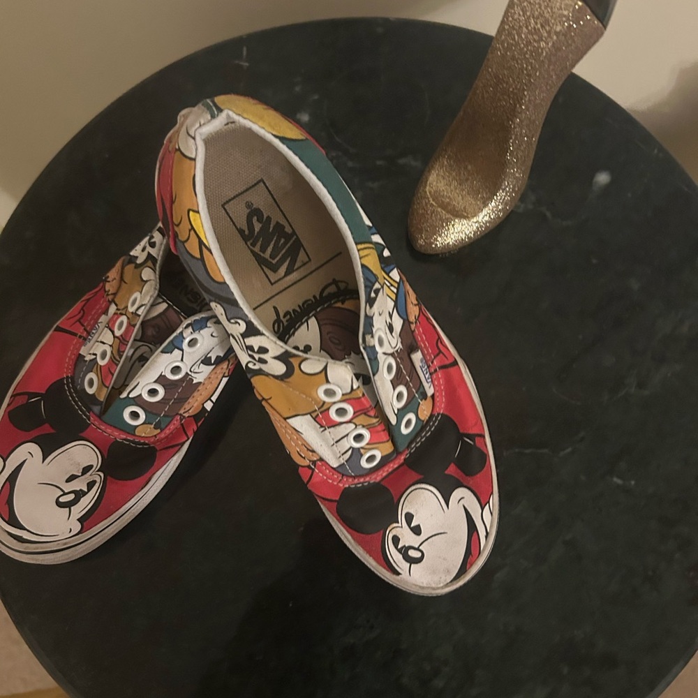Vans Red and Black Mickey Mouse Sneakers